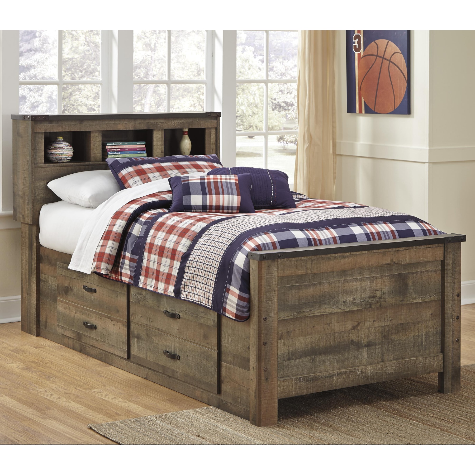 Ashley Furniture Signature Design Trinell B44663+52+50+B10011 Rustic